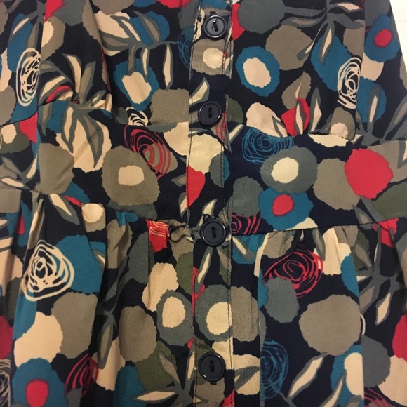 Button Down Patterned Dress - Picture 2 of 4